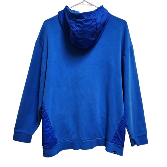 Puma Hooded Sweatshirt Mens Sz L Blue 1/4 Zip Long Slv Hoodie Pockets Pullover - Picture 5 of 12
